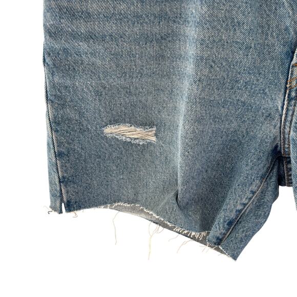 Levi's Premium Denim Button Fly Distressed High Rise Raw Hem Shorts Size 30 - Picture 7 of 12